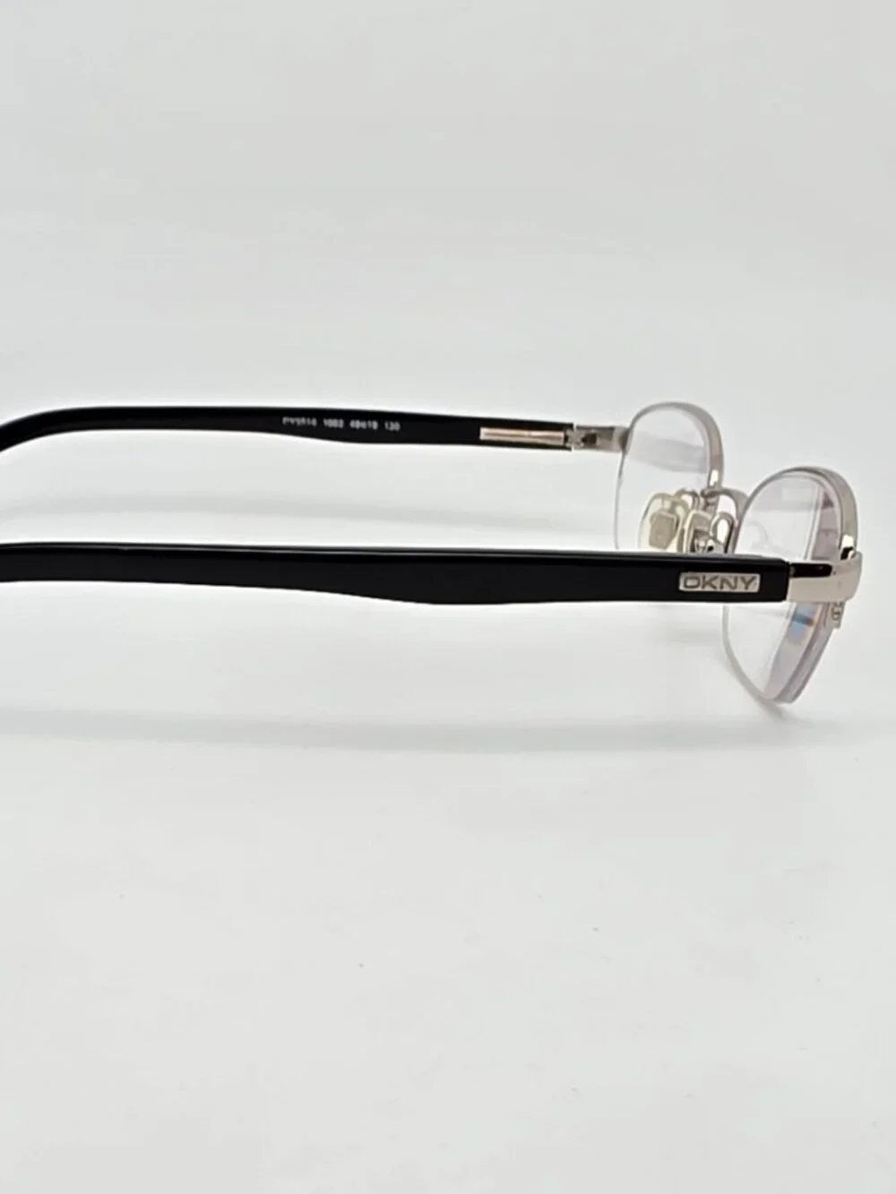 DKNY DY5514 1002 Silver Black Semi Rimless Eyeglasses Frame w/ Case 49-19-130